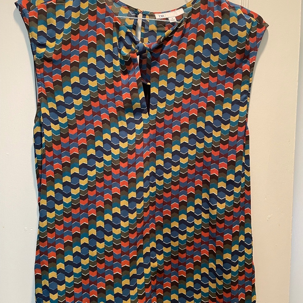sleeveless multicolor women's shell blouse